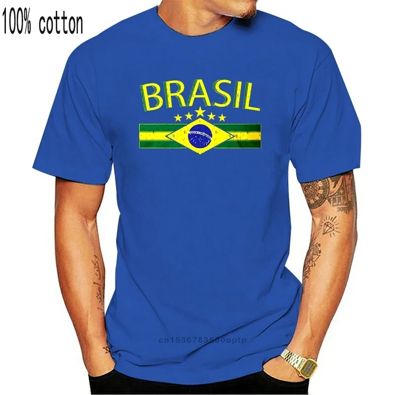

New Mens T Shirts Fashion 2021 Men's Brasil Flag and Country Emblem, Brazil T-shirt T Shirt Short Sleeve