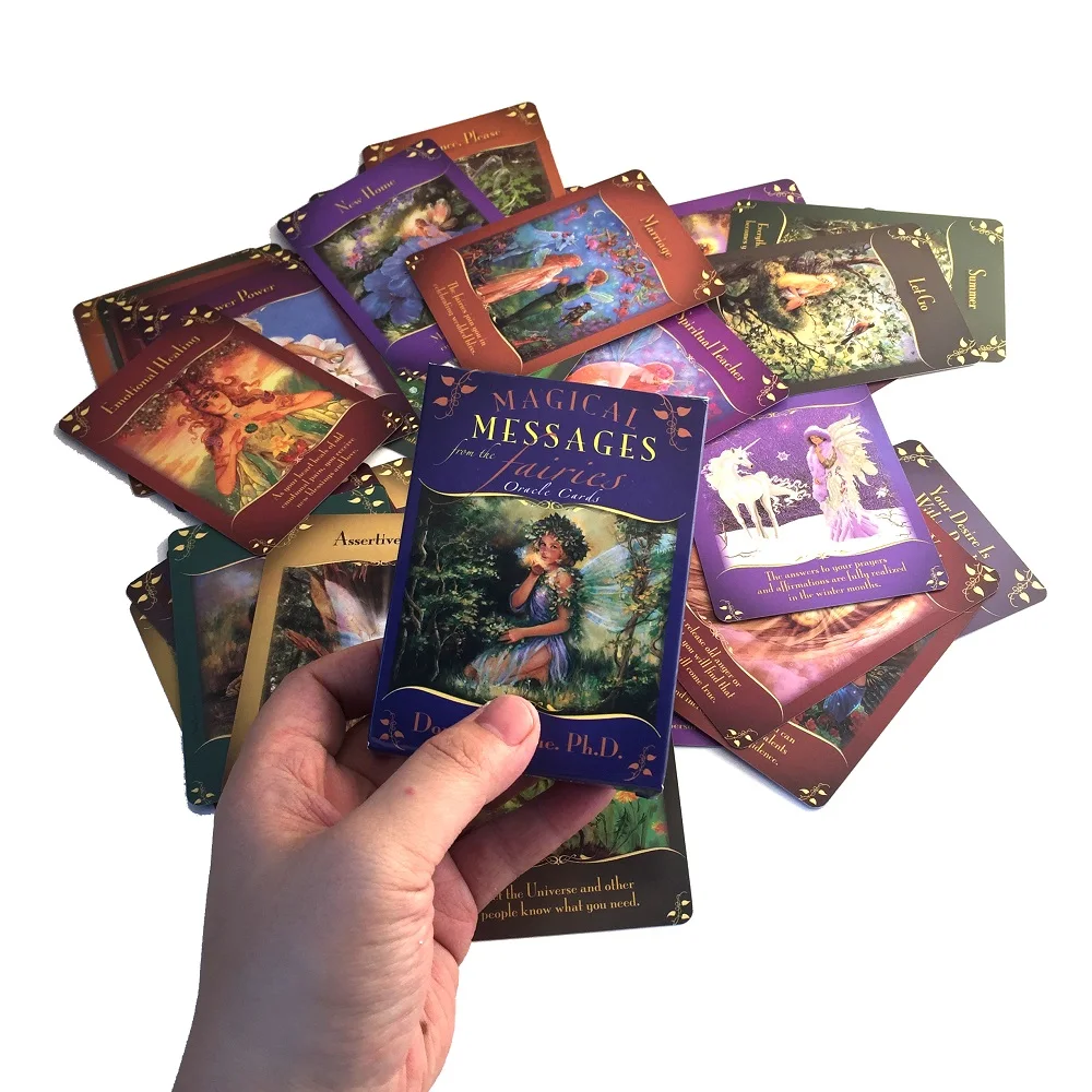 

44 Pcs Oracle Magical Messages from Fairies Oracle Card Board Deck Games Palying Cards For Party Game