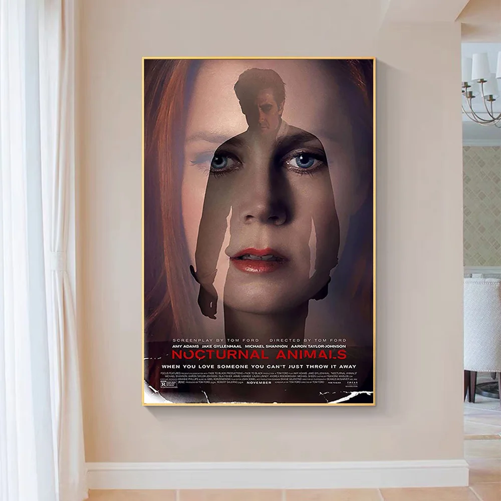 Шелковая ткань SP160 настенный плакат ночные животные кино искусство Шелковый