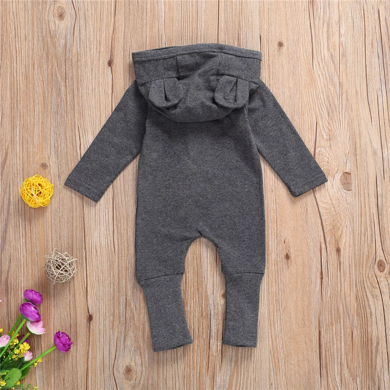 

Toddler Newborn Unisex Baby Boys Girls Long Sleeve 3D Ears Hooded Cotton Romper Jumpsuit Clothing
