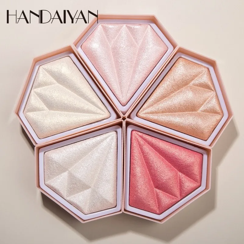 

5 colors Diamond highlight powder facial bronzer palette makeup glow face contour flash powder illuminator highlight cosmetics