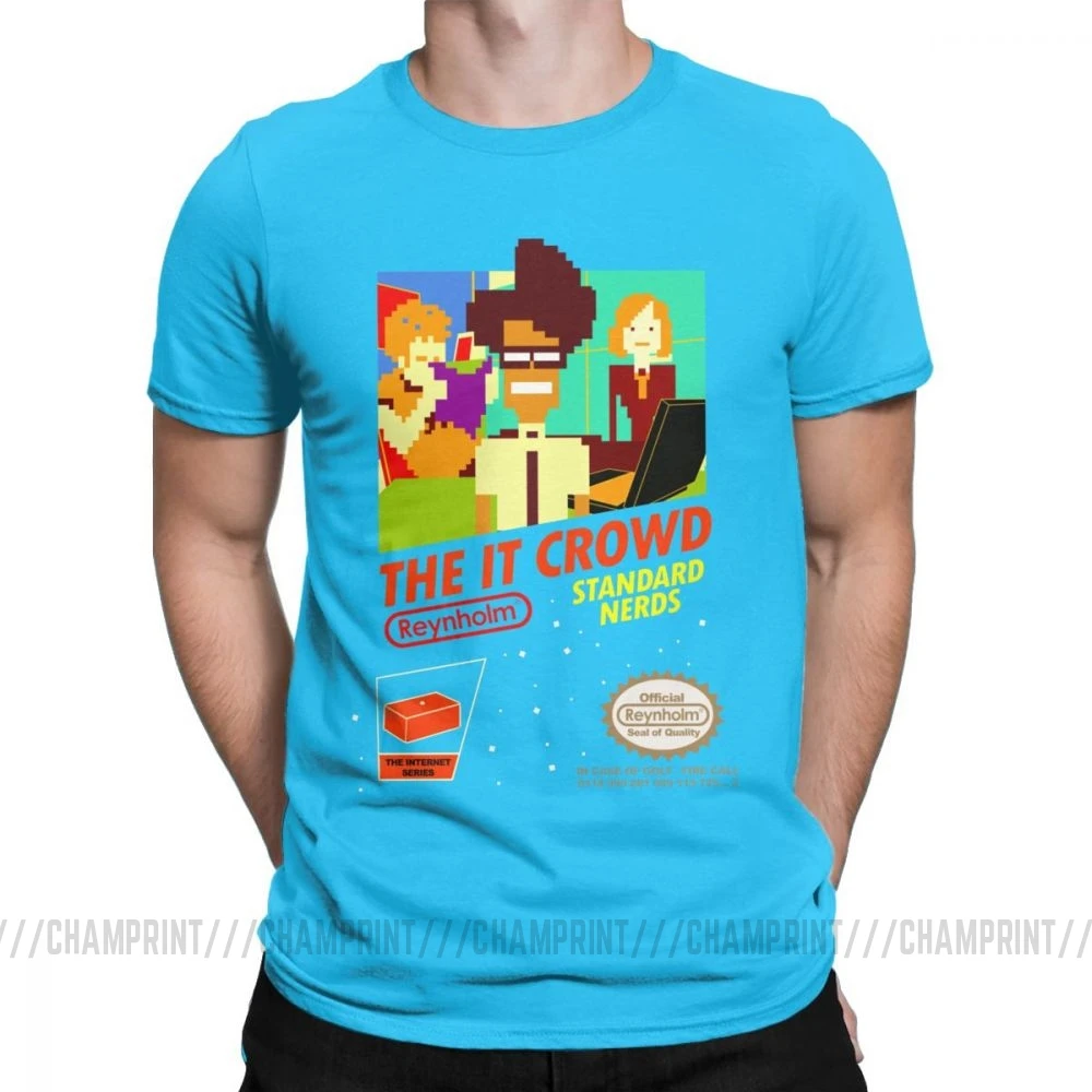 The It Crowd Nes 8 Bit футболки игровые зануды забавные гики компьютерные технологии ТВ шоу мужские футболки винтажные футболки подарок идея одежда - Цвет: Королевский синий