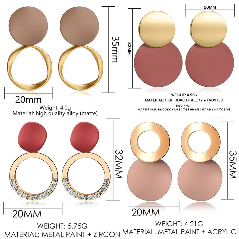 

Women's Earrings Second Half Price Acrylic Drop Earrings Suit for Women Statement Geometric Golden Earring Trend Female Jewelry