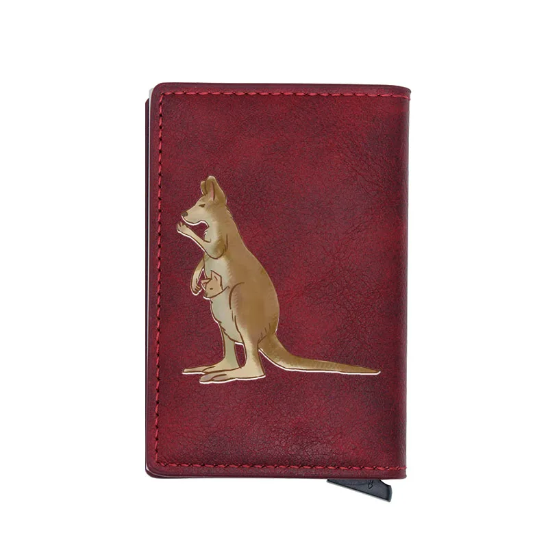

Classic Kangaroo Design Digital Printing Casual Leather Card Holder Wallet Men Women Short Mini Purse Gift