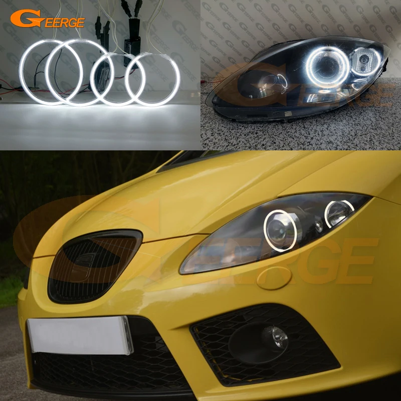 Для seat leon Mk2 1P подтяжка лица 2009-2012 ксеноновая фара отличное Ультра яркое освещение CCFL ангельские глазки комплект halo кольца