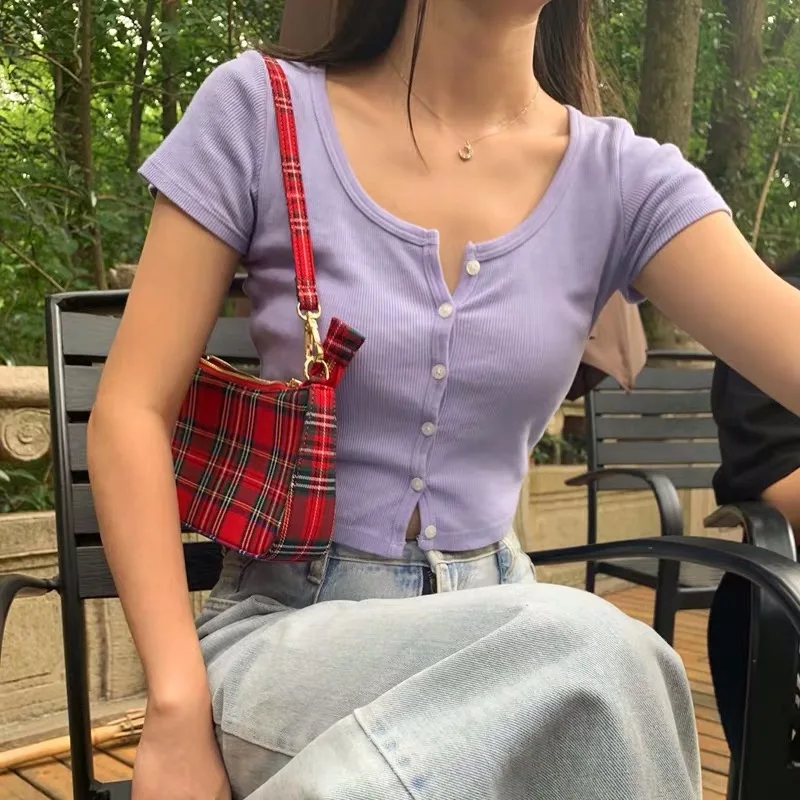 Женская клетчатая сумка винтажные холщовые дамские сумки на плечо брендовые