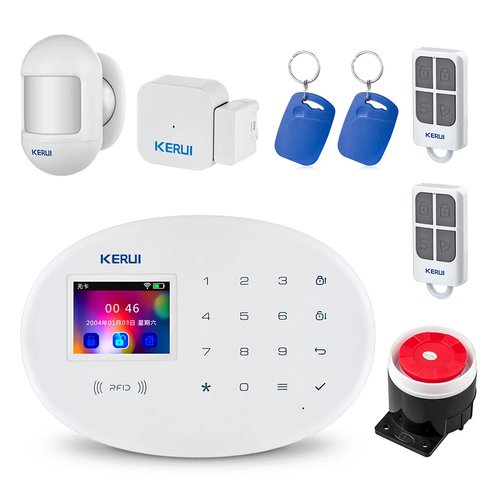 

Kerui W20 Smart Wireless WIFI GSM Security Alarm System Wireless Home Security Burglar Alarm System Compatible With Door Sensor