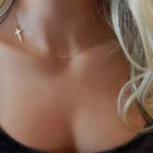 Новое модное ожерелье с подвеской-крестом для женщин и мужчин, религиозные украшения из нержавеющей стали, Золотое и серебряное покрытие, ожерелье