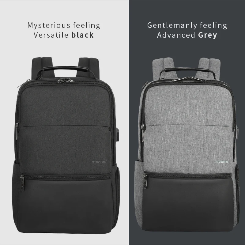 Tigernu новый мужсуой Рюкзак брызгозащитный Анти Вор USB Зарядка Многослойная