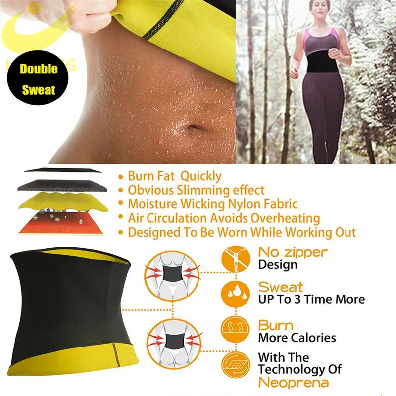 LAZAWG Women Waist Cincher Hot Sweat Belt Neoprene Waist Cincher Gym Workout Sauna Sweat Girdle Tummy Control Fat Burn Corset