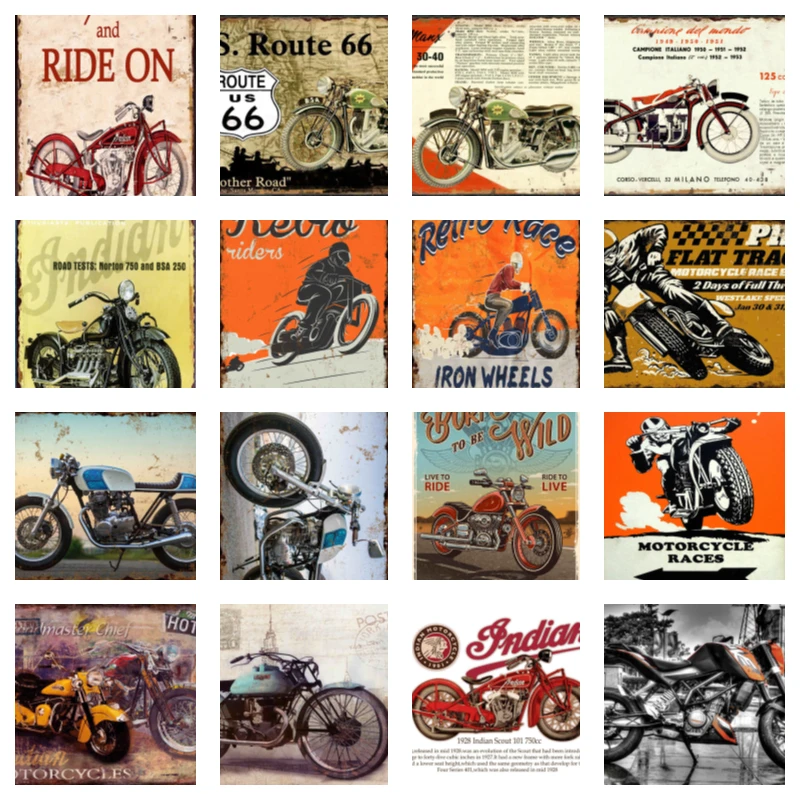 

Fashion Motorcycle Metal Logo Metal Painting Vintage Tin Signs Wall Art Home Decor Pub 8 X 12 Inches
