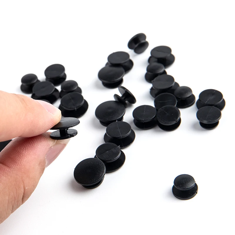25pcs Lightweight Buckles Plastic Buttons Black Ornaments For DIY Shoes Charms Kids Shoe Accessories