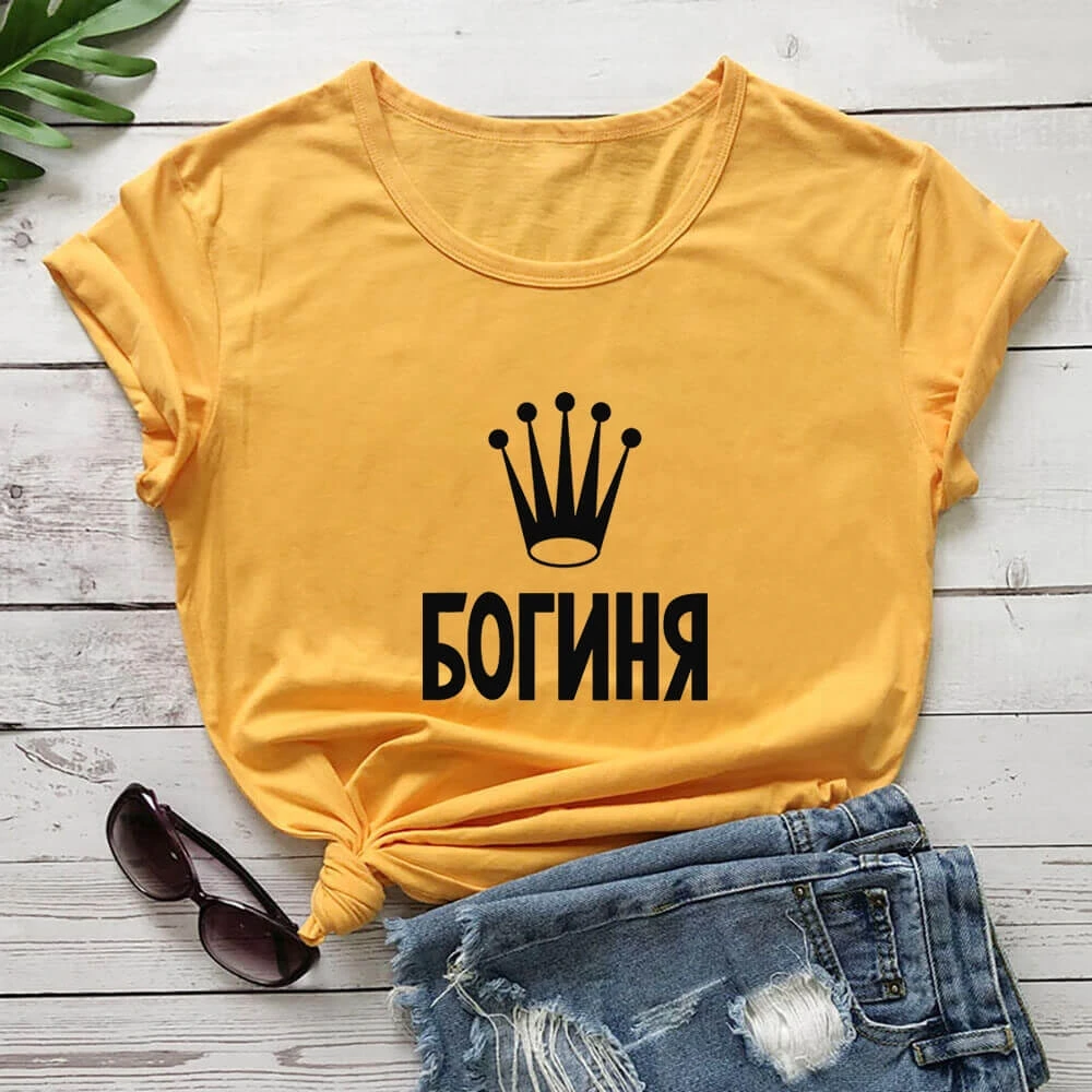 

Goddess Pure Polyester Women T Shirt Unisex Funny Summer Casual Short Sleeve Top Gift Shirt TX5371