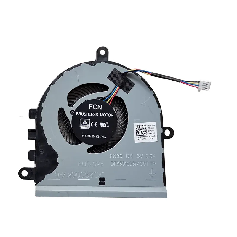 Новый ноутбук кулер Процессор вентилятор подходит для Dell Inspiron 5570 15-5575 3583 07MCD0 DC 5V