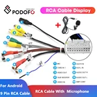 Автомагнитола Podofo, стерео, выход RCA, микрофон, подходит для Android, мультимедийный плеер, Кабель-адаптер Aux-In