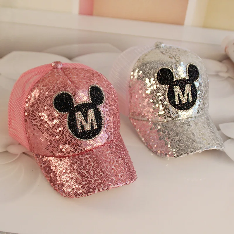 

Disney 2021 New Children's Cartoon Hat Boys and Girls Sunshade Baseball Hat Hip Hop Sun Hat Mickey Mouse Series baby hat