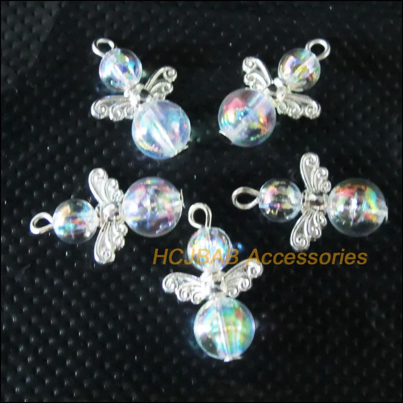 20 шт посеребренные крылья Phantom бусины Танцы амулеты ангелы Подвески 14x21mm |