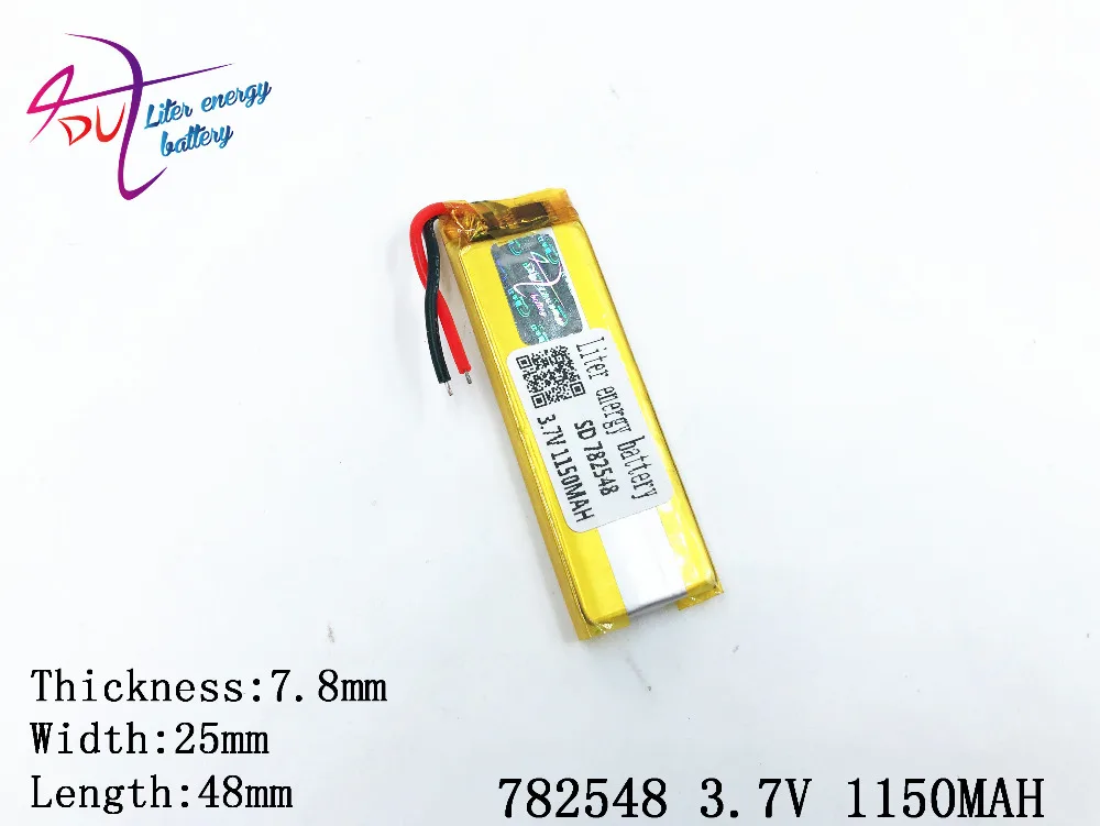 3 7 V 1150mAH 782548 802550 PLIB Полимерный литий ионный/литий ионный аккумулятор для dvr GPS mp3 mp4
