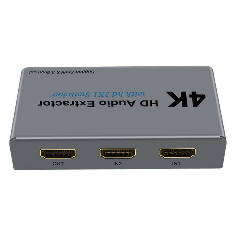 

X7AA 4K 30Hz Extractor 2X1 Switcher Support Spdif 3.5mm Stereo Converter Adapter for Laptop VCR Display