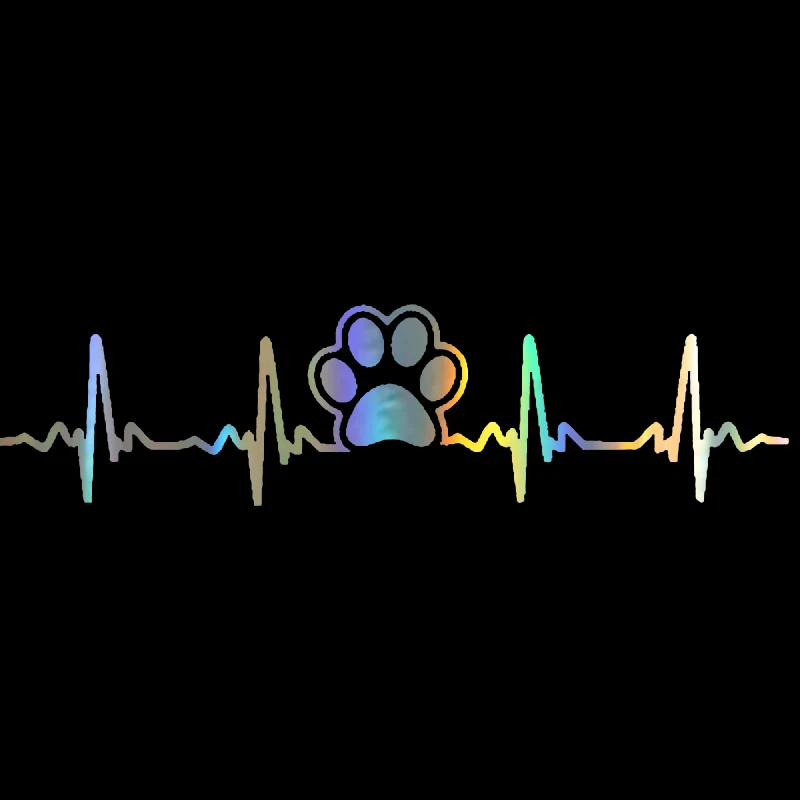

Small Town 17.7*4.5cm Dog Paw Print Ekg Heartbeat Fashion Carbon Fiber Funny Car Sticker Vinyl Decal Auto Stickers And Decals Ca