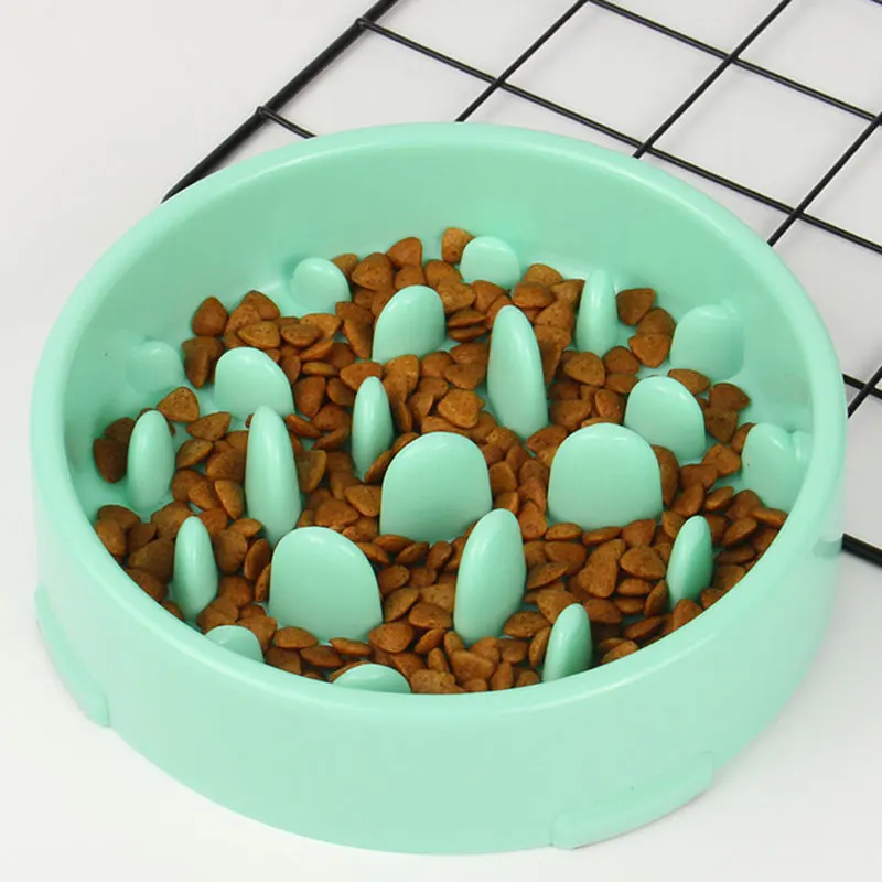 Прочная пластиковая миска для медленной еды домашних животных нескользящая
