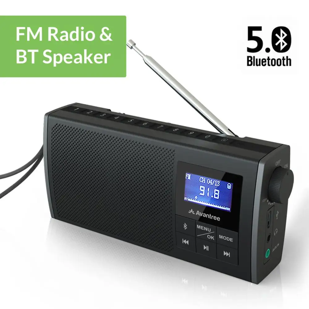Портативное FM-радио и Bluetooth 5 0 2 в 1 с выдвижным динамиком | Электроника