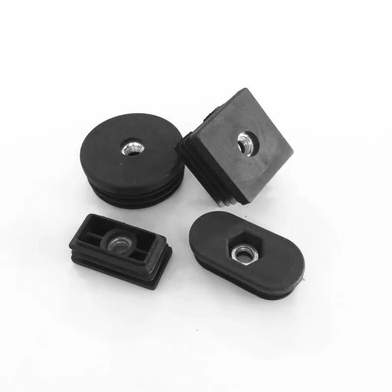 

10pcs M8 plastic furniture leg pipe hole plugs with nut Black Blanking End cover chair leg caps protector Furniture Accessories