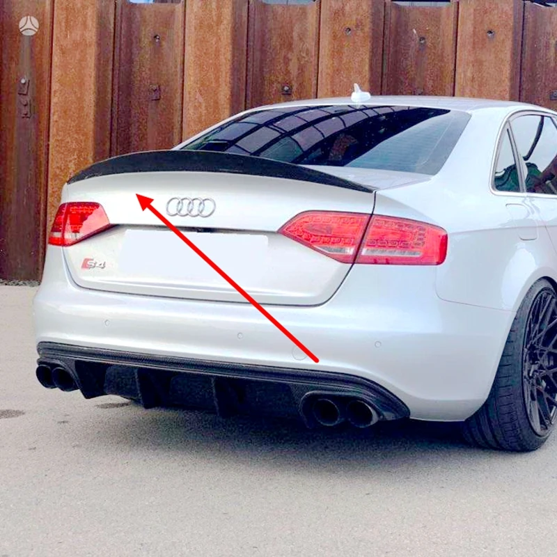 

Для Audi S4 B8 B8.5 4-дверный седан 2009-2016 HK стиль заднее крыло из углеродного волокна крыша задний ящик декоративный спойлер