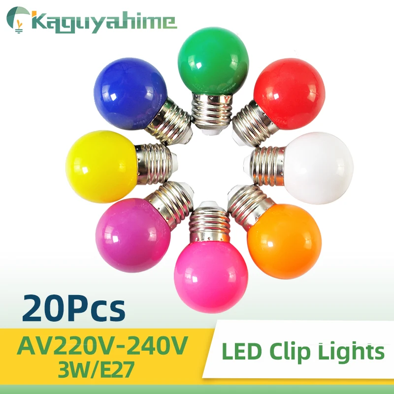 

KPS 20pcs E27 Colorful Bulb USB 3W Lamp Globe Lampada AC 220V SMD 2835 RGB E27 Flashlight G45 Led Bomlillas KTV Bar Spot Light