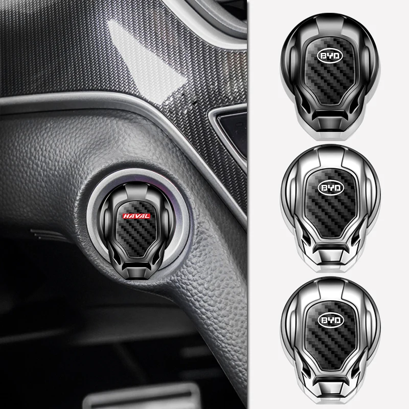 

1pcs Car One-click Start Button Cover Sticker Decoration for BYD Emblem F3 G6 S6 Song Yuan Qin Tang Surui L3 F6 Auto Accessories