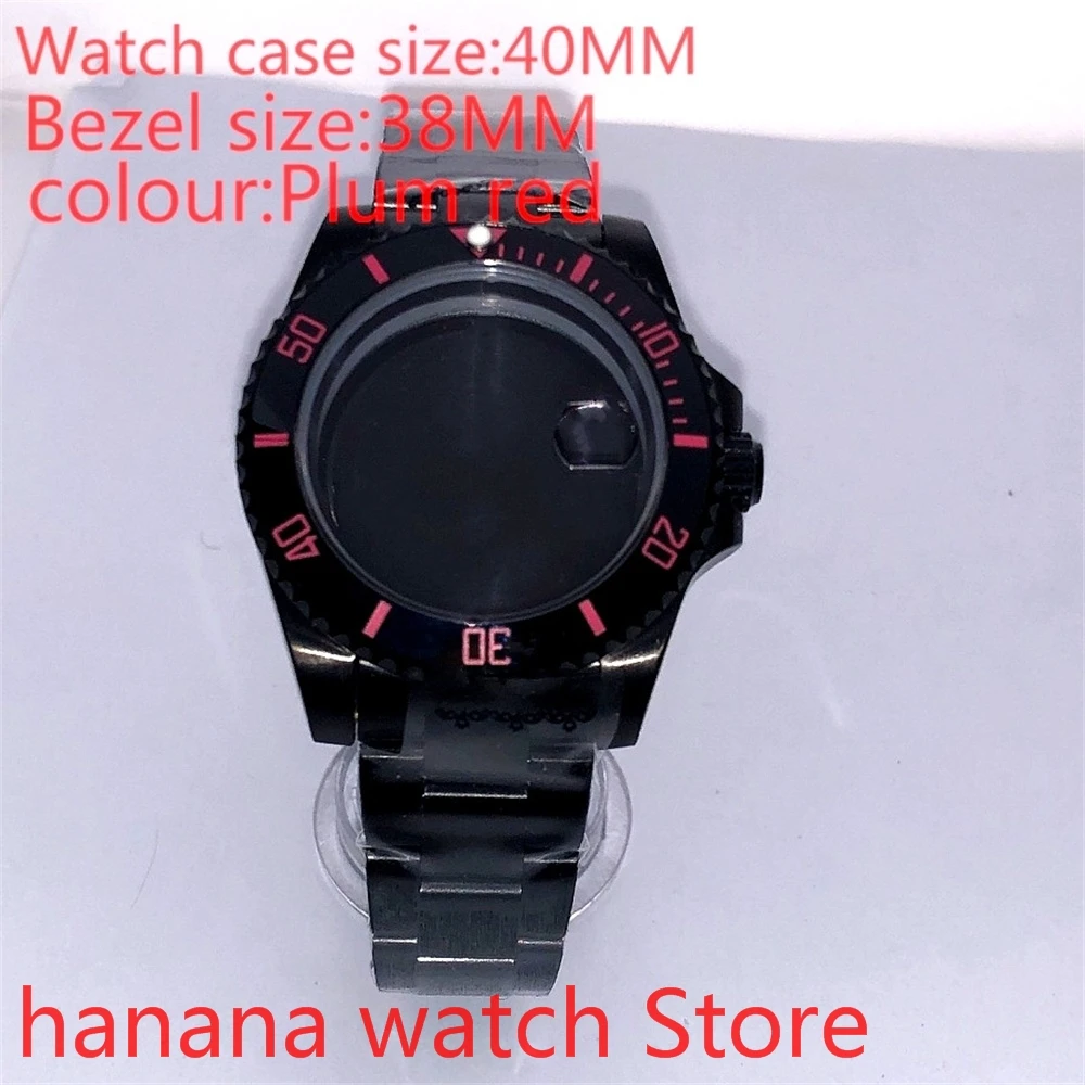 

Suitable for NH35 36 Mingzhu2813 Miyata automatic winding 40mm sealed back black box series, with rotating plum red bezel