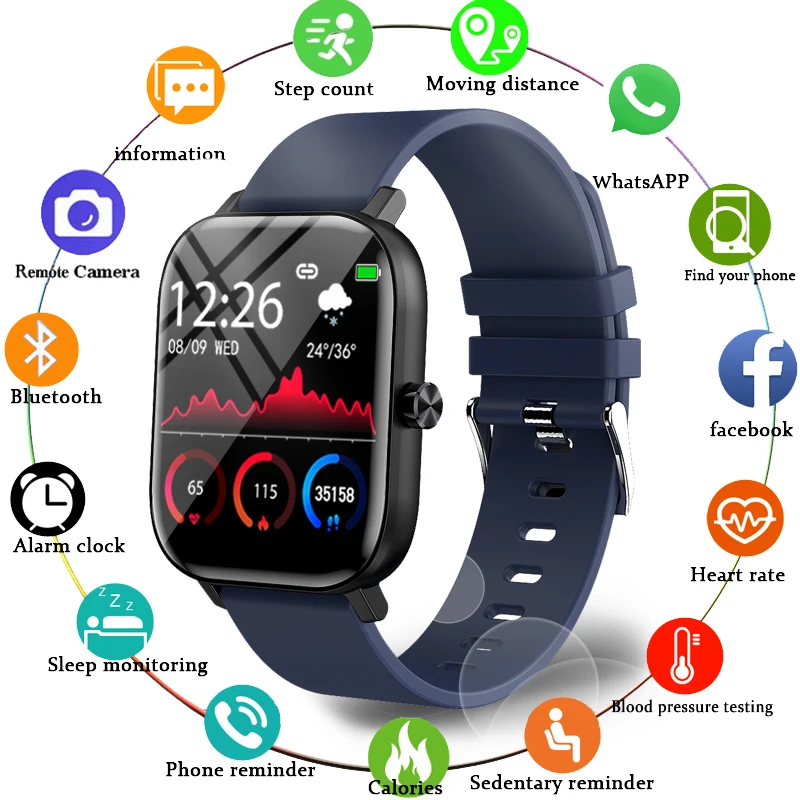 

LIGE New Bluetooth Call Men Smart Watch Women Full Touch Fitness Tracker Blood Pressure Monitor Women Smartwatch For IOS Android