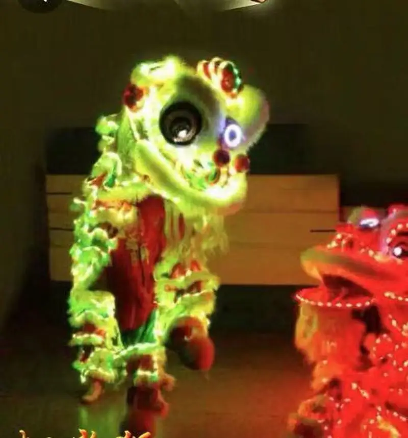 Синий Led светильник китайского народного искусства Лев танцевальный костюм