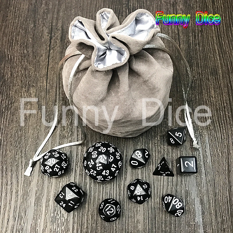 10 шт. набор цифровых игральных костей с сумкой высокого качества 4 цвета d4 d6 d8 2xd10