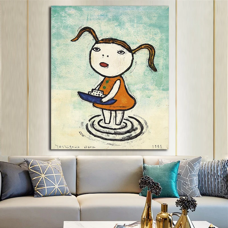 OUCAG Yoshitomo Nara кукла Японская девочка постер и печать живопись на современном