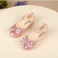 newest autumn girls leather shoes children girls baby princess bowknot sneakers pearl diamond single shoes kids dance shoes