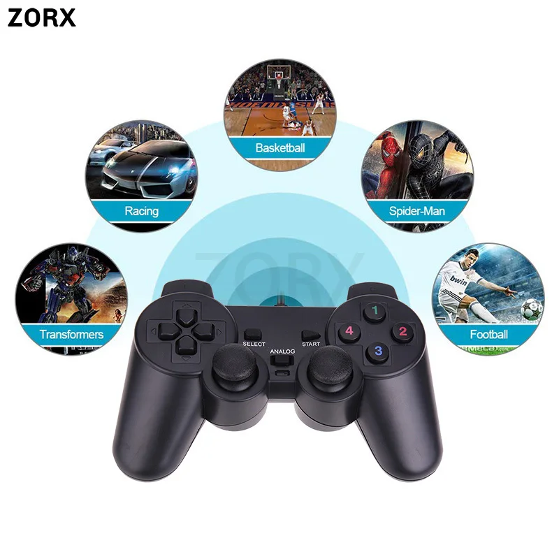 Игровой USB-контроллер с двойной вибрацией джойстик для ПК ноутбука геймпад WinXP/Win7