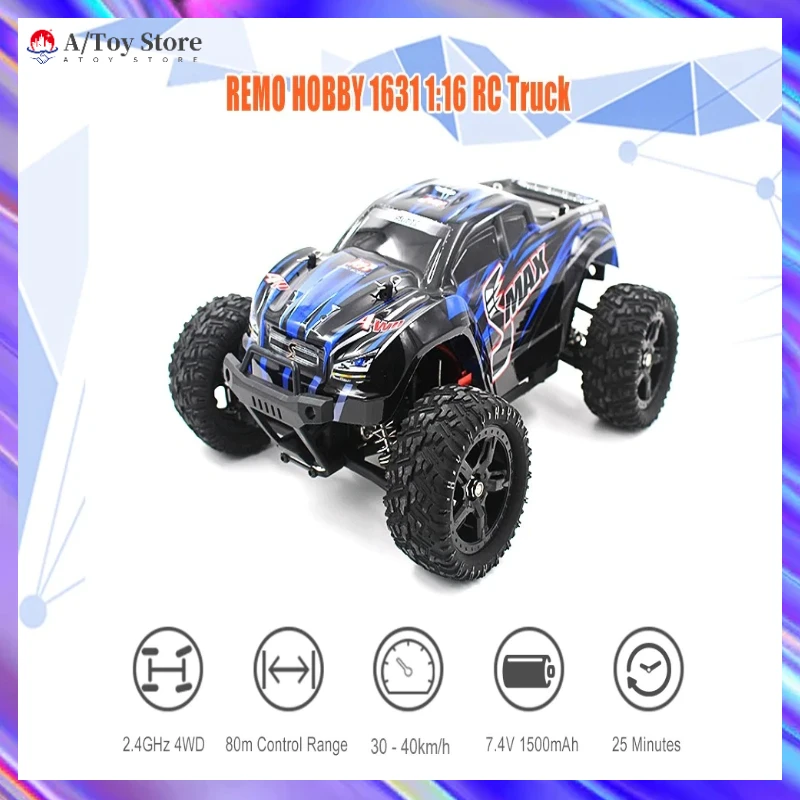 

50 км/ч 1/16 Ремо 1631 2,4G 4WD шлифованный Радиоуправляемый внедорожный грузовик SMAX Радиоуправляемый автомобиль модель автомобиля с дистанционным...