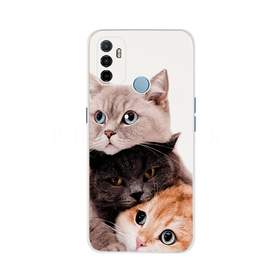 For Oppo A53 Case Cute Cat Painted Cover For Oppo A53 Phone Cases CPH2127 OppoA53 Full Coque Bumper 6.5'' Oppo A 53 Phone Fundas oppo cover