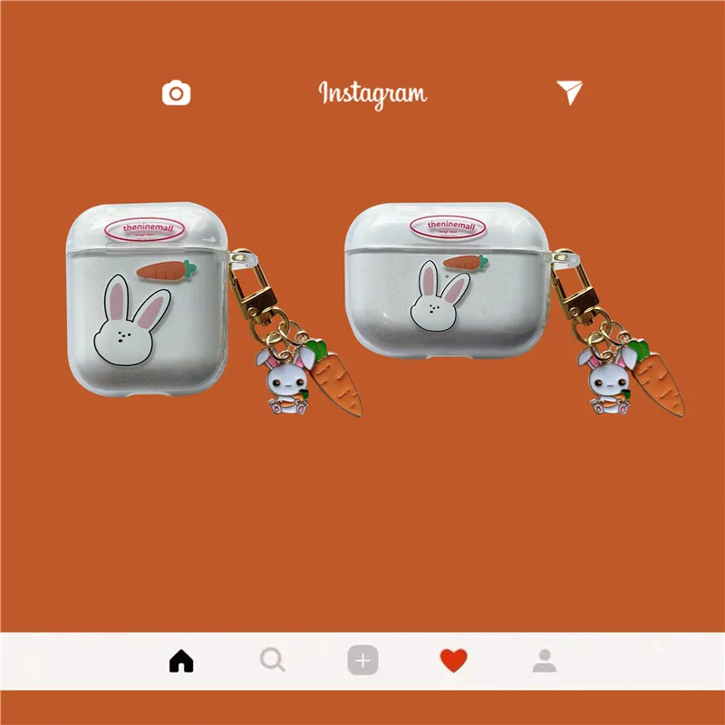

Cute Bunny Carrot Pendant Earphone Case 2021 AirPods 1 and 2 Case Airpods Pro Case Airpod 3 Case Earphone Accessories Case