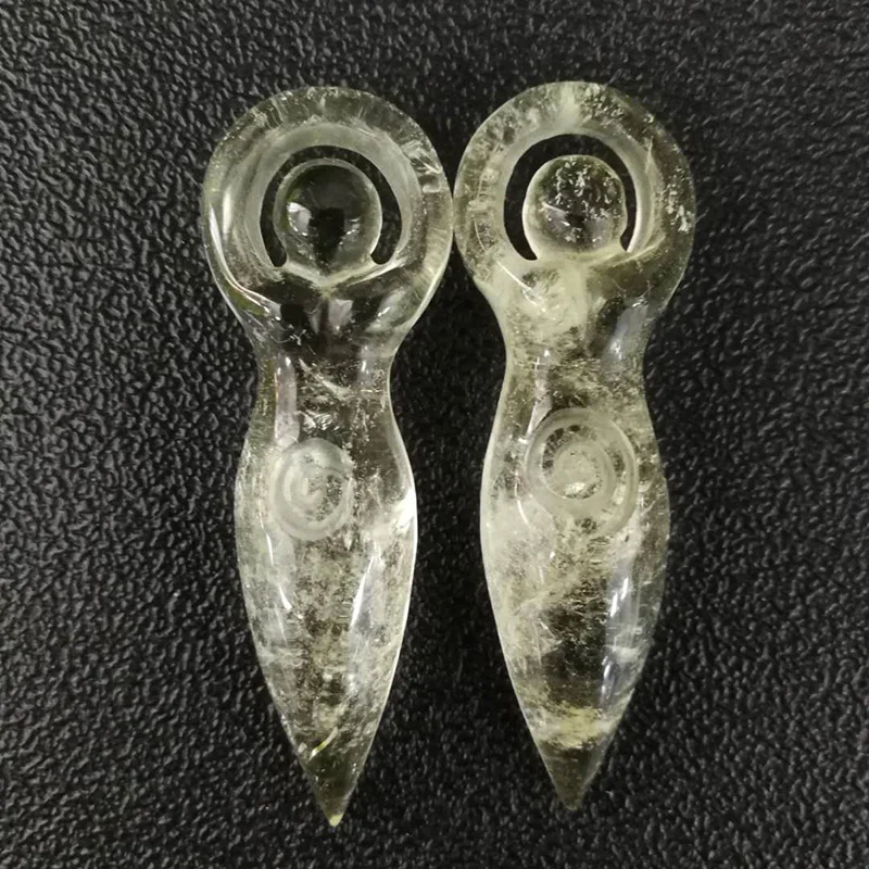 Высококачественный натуральный цитрин кварцевый камень в форме богини лечебный