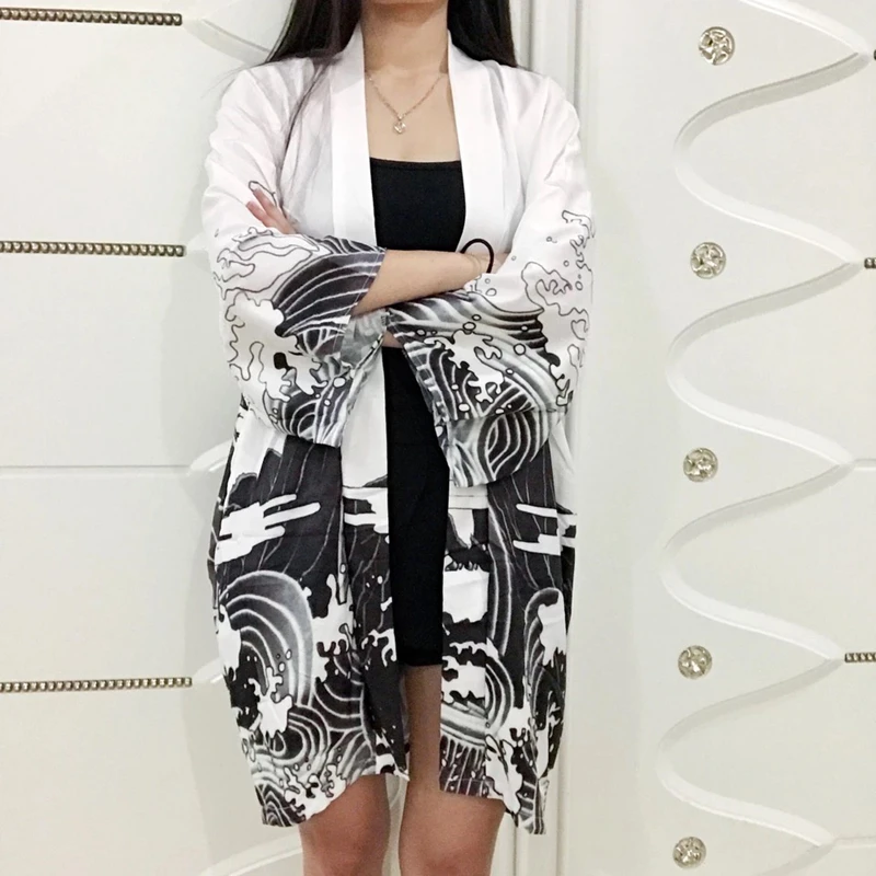 Халат японского укиё-э дракона кимоно самурая уличная одежда для мужчин и женщин