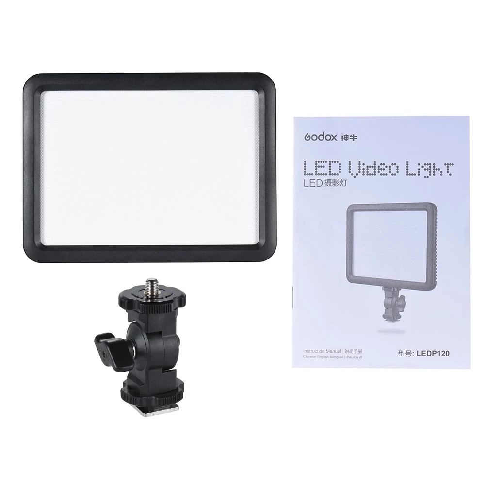 Godox LEDP120C Ultra-thin 12W Dimmable LED Video Light Panel Fill-in On-camera Lamp 3200K-5600K Bi-color Temperature Hot Shoe images - 6