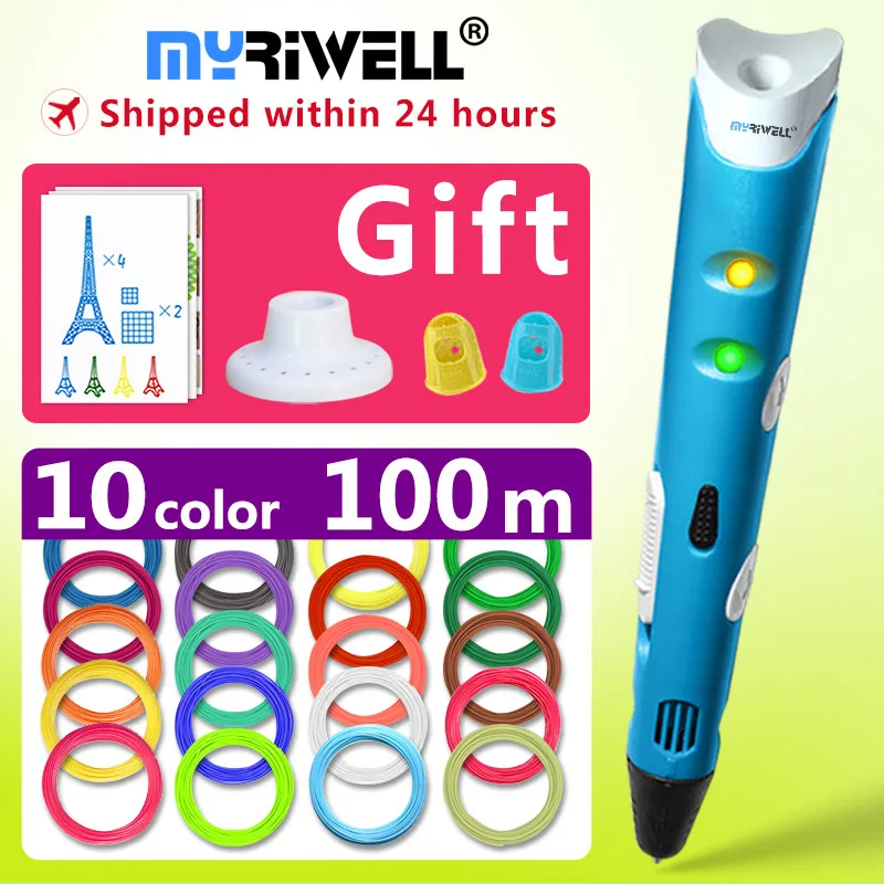 myriwell 3d ручка для рисования 1 75 мм ABS / PLA пластик 3д pen pens Позволяет детям делать