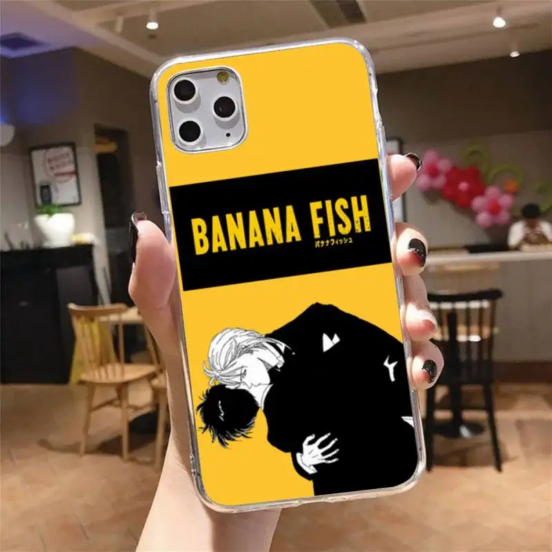 

Anime Banana Fish Phone Case Transparent for iPhone 6 7 8 11 12 s mini pro X XS XR MAX Plus cover funda shell