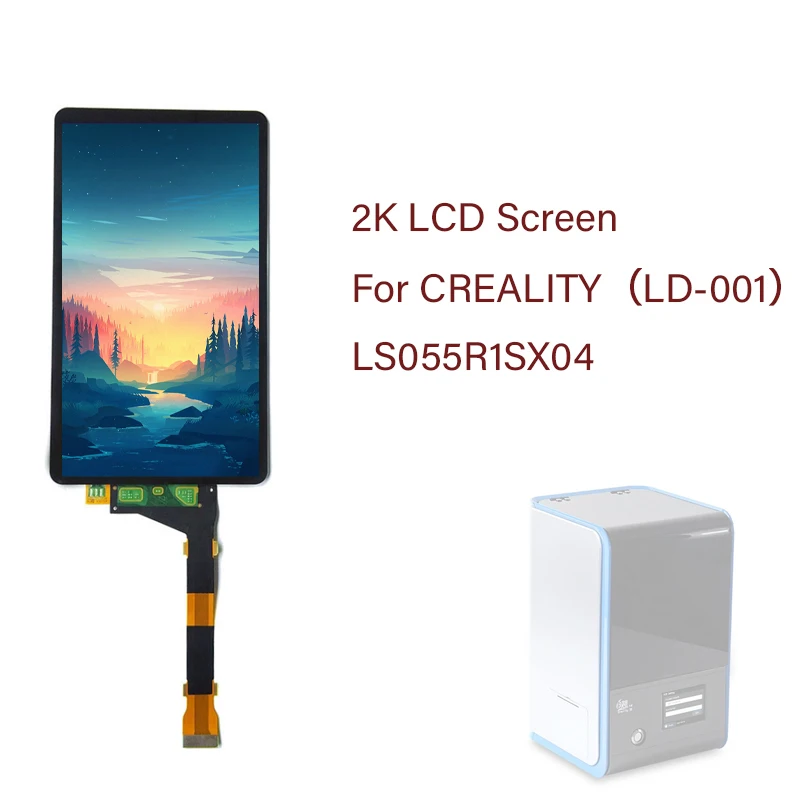 2K LCD Screen For LD-001 3D Printer 5.5 inch CREALITY LD-001 LS055R1SX04 LCD Screen With Glass Protector Film No Backlight