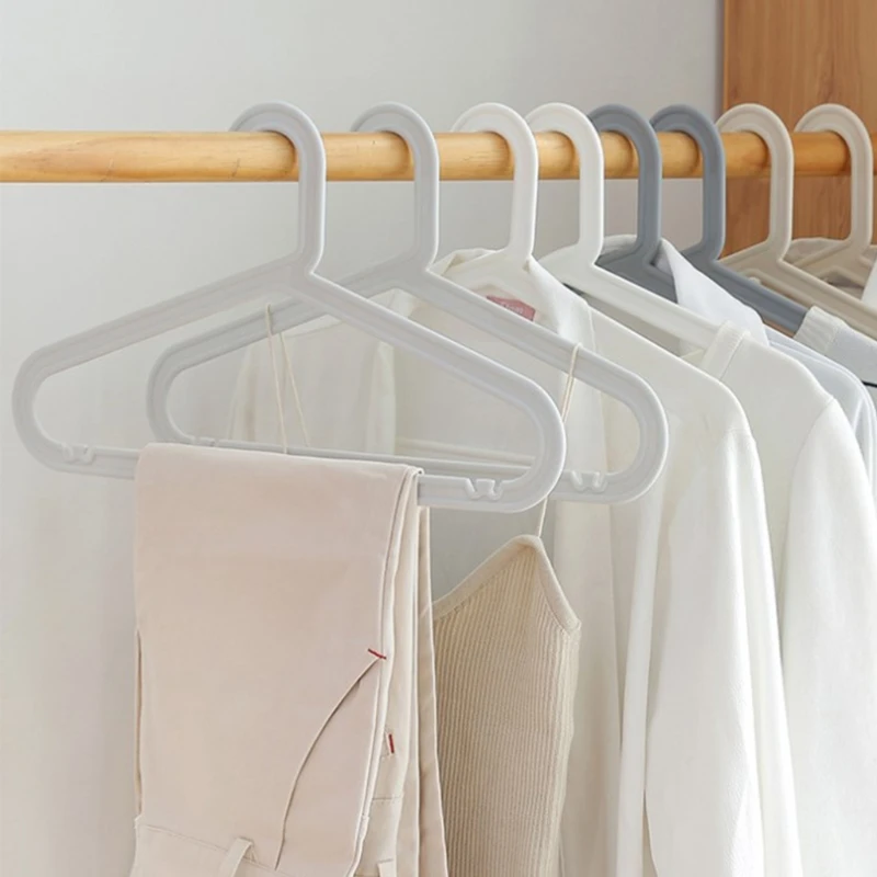 

10Pcs Nordic Style Household Plastic Clothes Hangers Strong Heavy Duty Traceless Nonslip Drying Rack Storage Holder for Shirt