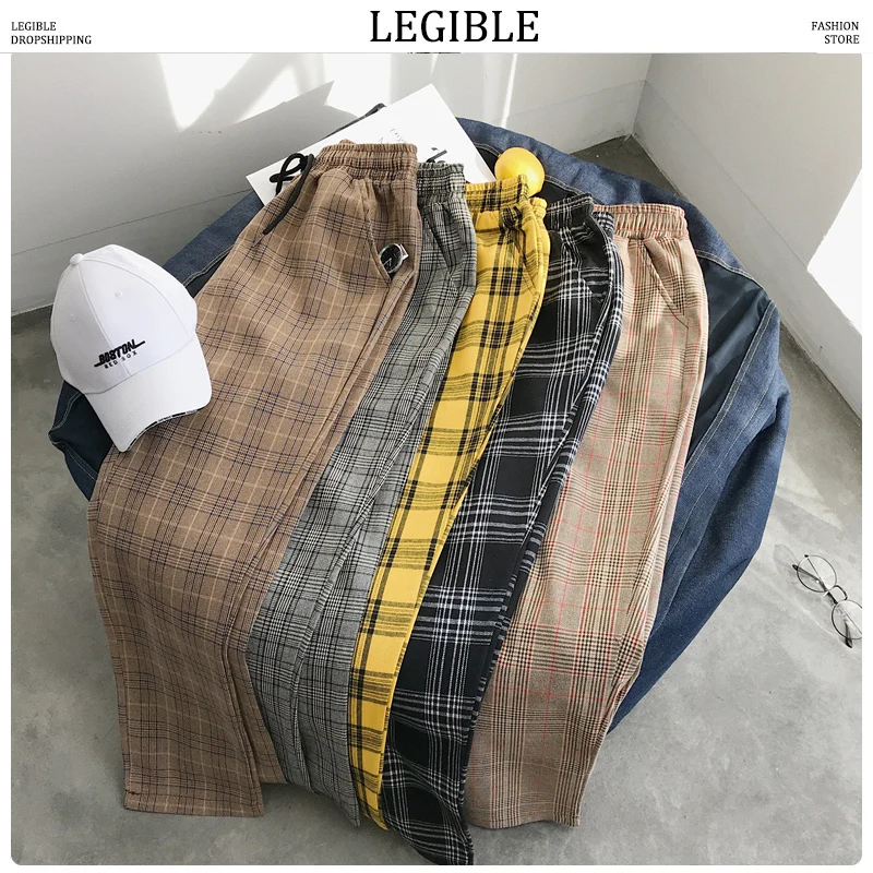 Женские брюки в клетку стиле Харадзюку | Женская одежда