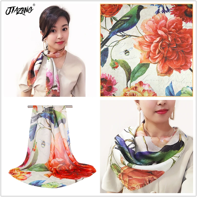 Лидер продаж Модный маленький квадратный шарф искусственный шелковый женский