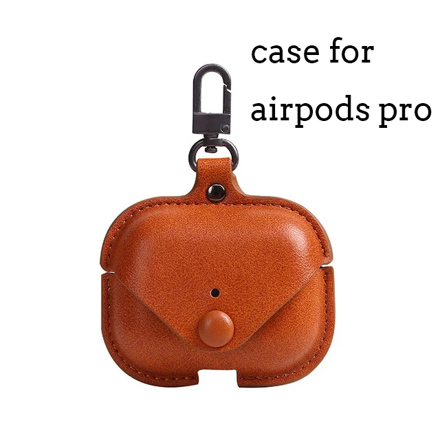 Роскошный мягкий чехол для Apple Airpods, аксессуары, роскошный кожаный чехол для AirPods 2 pro, наушники 3, черный чехол с брелоком - Цвет: Brown for pro